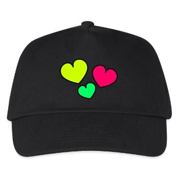 ICH LIEBE DICH. ICH LIEBE DICH. LIEBE. LIEBE. HERZ. - Kinder Basecap - Schwarz - Vorne