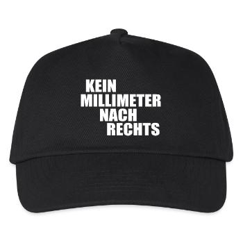 kein millimeter nach rechts - Kinder Basecap - Schwarz - Vorne