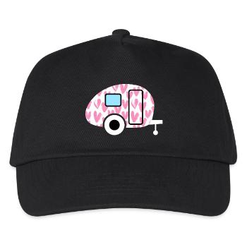 Caravan Caravan Pink Hearts Painted Camping Decoration - Kids’ Baseball Cap - black - Front