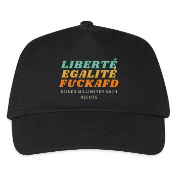 Liberté Egalité FuckAfD - Kinder Basecap - Schwarz - Vorne