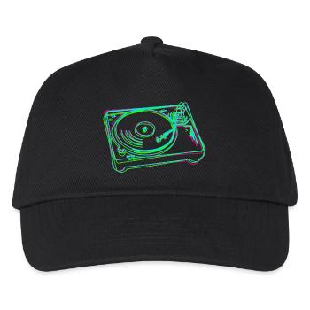 Platine Vinyle Stylisé Coloré - Casquette de baseball Enfant - noir - Devant