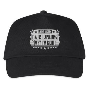 I m not arguing - Kids’ Baseball Cap - black - Front