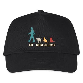 Katzen Katze Ich Und Meine Follower - Kinder Basecap - Schwarz - Vorne