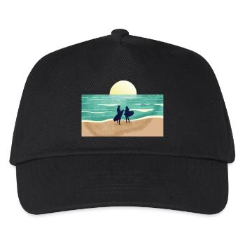 Summer Sunset Surfer - Kids’ Baseball Cap - black - Front