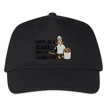 Happy as a Seagull - Kinder Basecap - Schwarz - Vorne