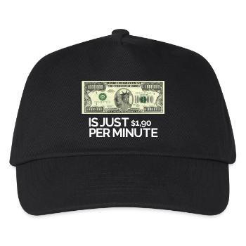 1Million Dollar is Just $1,90 per Day - Kinder Basecap - Schwarz - Vorne