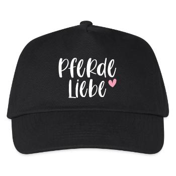 Pferde Reiten Pferdeliebe Pferdemädchen Geschenk - Kinder Basecap - Schwarz - Vorne