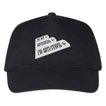 not antisocial anti stupid - Kids’ Baseball Cap - black - Front