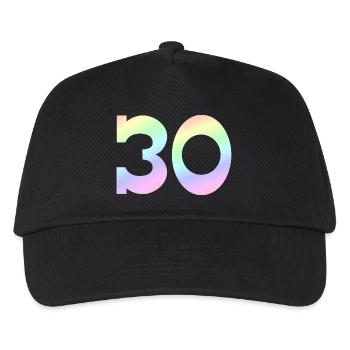 feiern, 30 pastell Verlauf - Kinder Basecap - Schwarz - Vorne