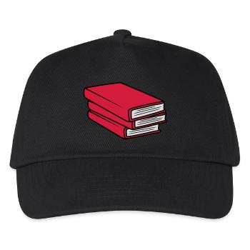 3 Conception de pile de livres - Casquette de baseball Enfant - noir - Devant