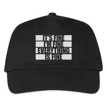 everything is fine Zitat - Kinder Basecap - Schwarz - Vorne