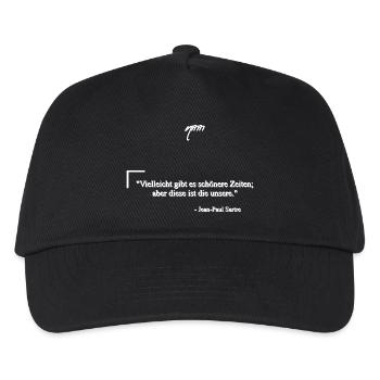 Zitat Schöne Zeit von Jean-Paul Sartre  - Kinder Basecap - Schwarz - Vorne