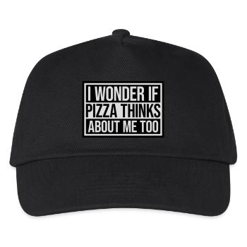 pizza thinks about me - Kids’ Baseball Cap - black - Front