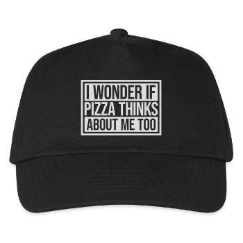 pizza thinks about me - Kids’ Baseball Cap - black - Front