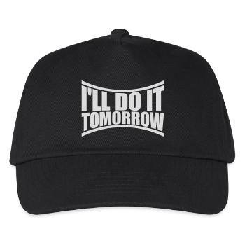 do it tomorrow Zitat - Kinder Basecap - Schwarz - Vorne