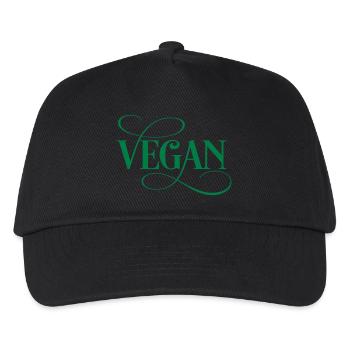 Vegan - Kinder Basecap - Schwarz - Vorne