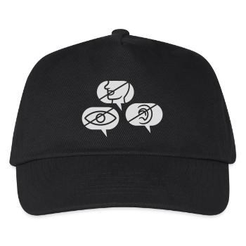 No seeing Hearing speak - Kids’ Baseball Cap - black - Front