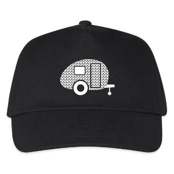 Caravan Camping Knitting Pattern Winter Caravan - Kids’ Baseball Cap - black - Front