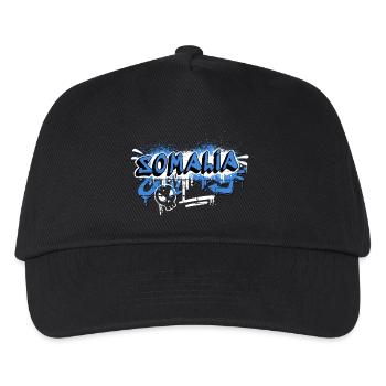 Somalia Graffiti Flaggen Design - Kinder Basecap - Schwarz - Vorne