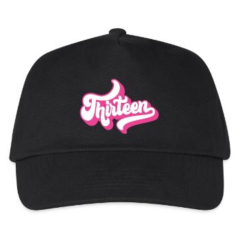 Geschenk zum 13. Geburtstag, Hallo Dreizehn, 13 Jahre - Kinder Basecap - Schwarz - Vorne