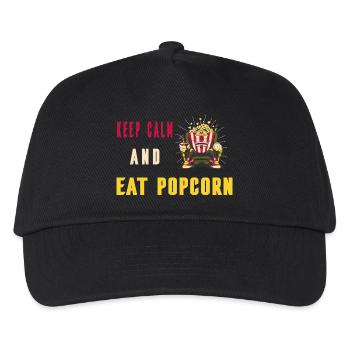 Stay calm and eat popcorn - Kids’ Baseball Cap - black - Front
