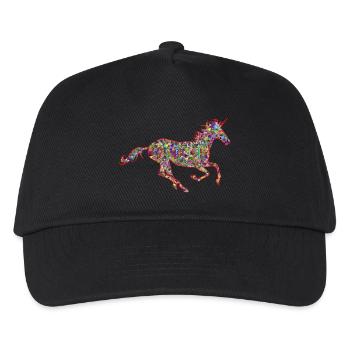 Cheval avec corne - Casquette de baseball Enfant - noir - Devant