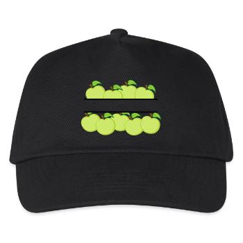 Apples banner with green apple - Kids’ Baseball Cap - black - Front