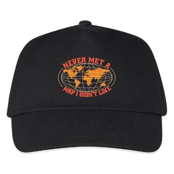 Kartografie Design - Kinder Basecap - Schwarz - Vorne