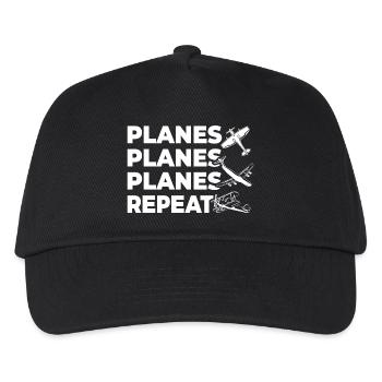 Flugzeuge - Kinder Basecap - Schwarz - Vorne