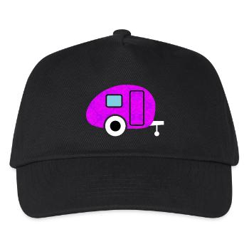 Caravane Caravane Camping Camper fond d’écran rose rétro - Casquette de baseball Enfant - noir - Devant