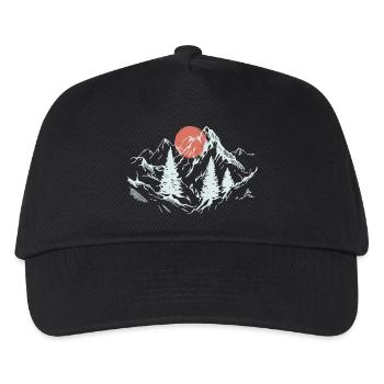 Soleil pourpre sur les pins alpins - Casquette de baseball Enfant - noir - Devant