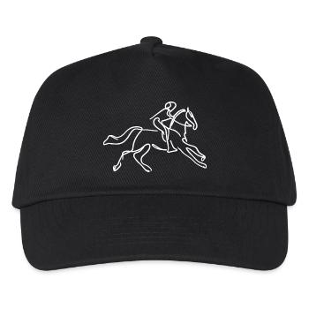 Reiten Zeichnung - Kinder Basecap - Schwarz - Vorne