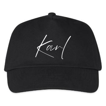 Karl Name T-Shirt Gift for Men - Kids’ Baseball Cap - black - Front