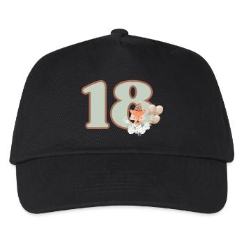 18th Birthday Fox Flowers - Kids’ Baseball Cap - black - Front