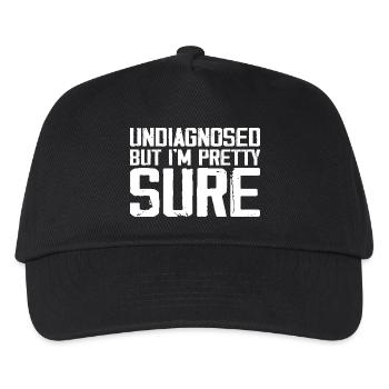 Undiagnosed But I'm Pretty Sure Funny Announcement - Kids’ Baseball Cap - black - Front