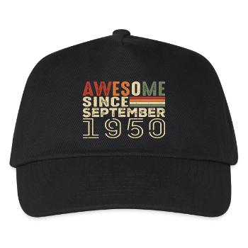 September 1950, Birthday present September 1950 - Kids’ Baseball Cap - black - Front