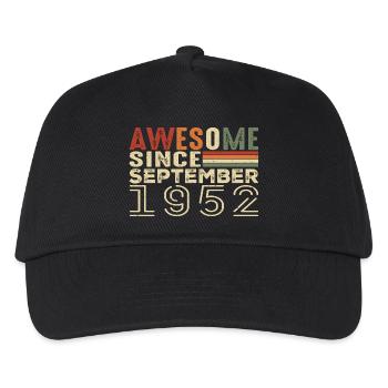 September 1952, Birthday present September 1952 - Kids’ Baseball Cap - black - Front