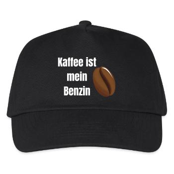 Kaffee ist mein Benzin - Kinder Basecap - Schwarz - Vorne