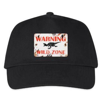 Sign Design - WARNING. WILD ZONE. - Kids’ Baseball Cap - black - Front