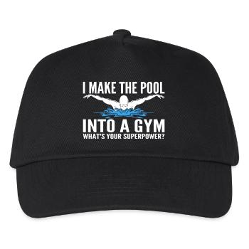 I Make The Pool Into A Gym - Funny - Casquette de baseball Enfant - noir - Devant