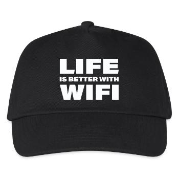 LA VIE EST MEILLEURE AVEC LE WIFI - Casquette de baseball Enfant - noir - Devant