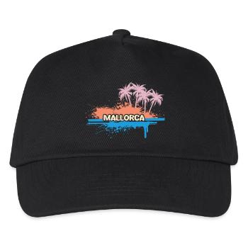 Urlaub Mallorca - Kinder Basecap - Schwarz - Vorne