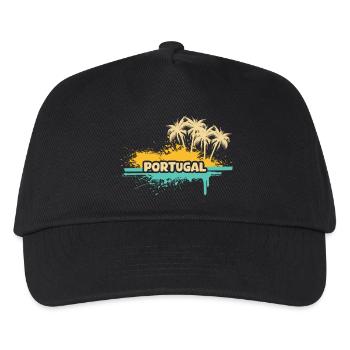 Urlaub Portugal - Kinder Basecap - Schwarz - Vorne