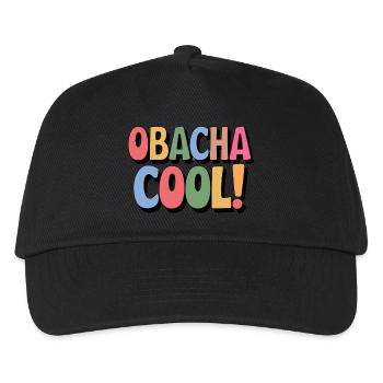 Obacha cool! Lustiger schwäbischer Spruch Geschenk - Kinder Basecap - Schwarz - Vorne