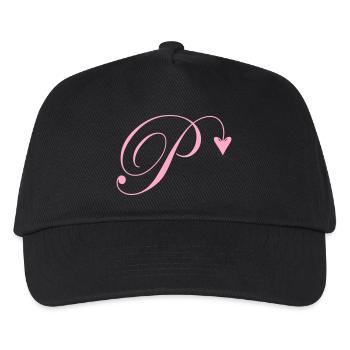 Monogram P Heart Vine - Kids’ Baseball Cap - black - Front