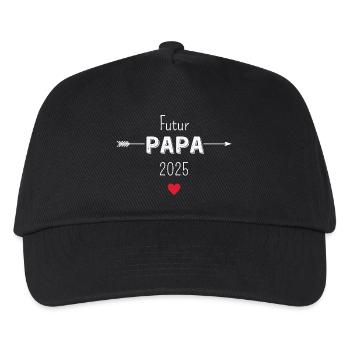Werdender Papa 2025 - Kinder Basecap - Schwarz - Vorne