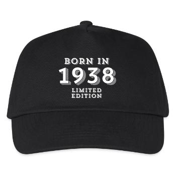 Date of birth, year of birth, 86 years - Kids’ Baseball Cap - black - Front