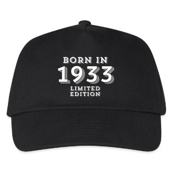 91 years, date of birth, year of birth - Kids’ Baseball Cap - black - Front