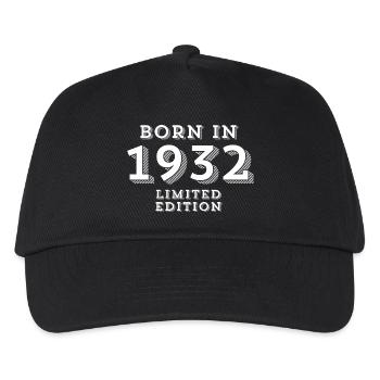 1932, year of birth, date of birth - Kids’ Baseball Cap - black - Front
