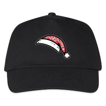 Weihnachtsmütze - Kinder Basecap - Schwarz - Vorne